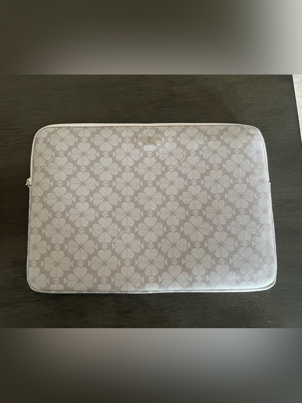 Kate Spade Gray Floral Logo laptop Sleeve